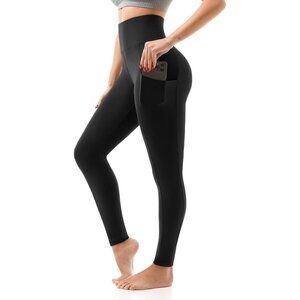 High Waisted Leggings with Pockets Women, Full Length Capri Buttery Soft Stretch